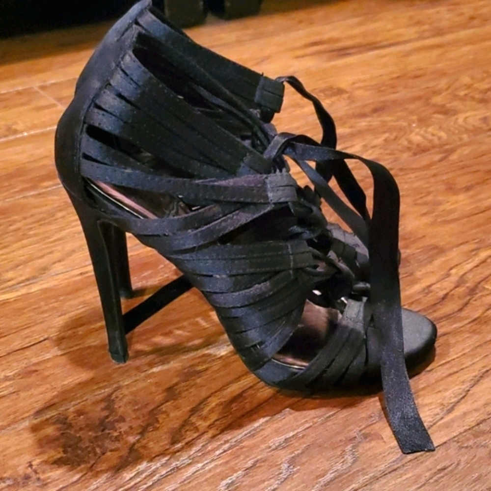 Zigi Soho Black Satin Heels - Picture 2 of 4